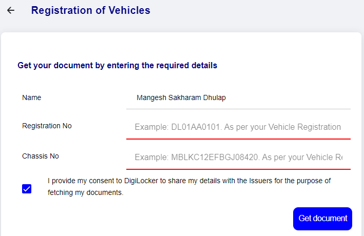 Registration of Vehicles