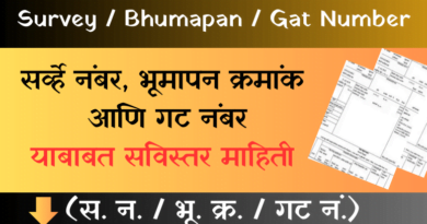 Survey Number, Bhumapan Number And Gat Number