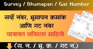 Survey Number, Bhumapan Number And Gat Number