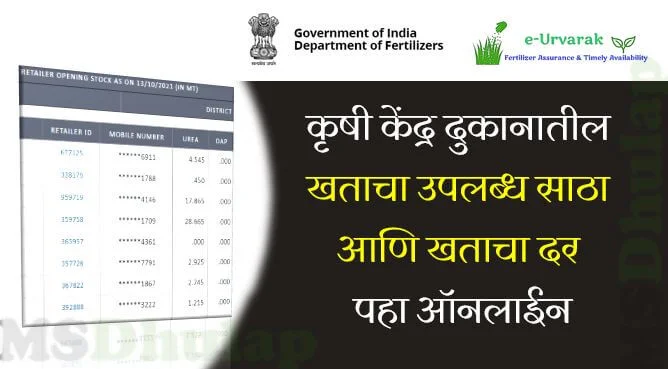View available stocks of fertilizers and fertilizer rates