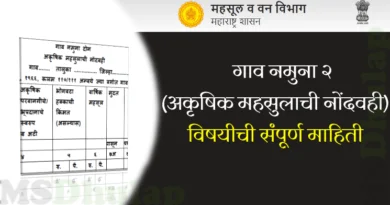 गाव नमुना २ (अकृषिक महसुलाची नोंदवही) विषयीची संपूर्ण माहिती - Gav Namuna 2