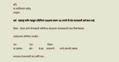 शेत रस्त्यासाठी कायदेशीर मागणी अर्ज (Shet Rasta)