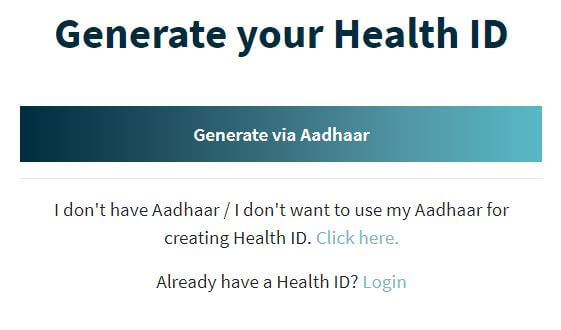 Generate your Health ID