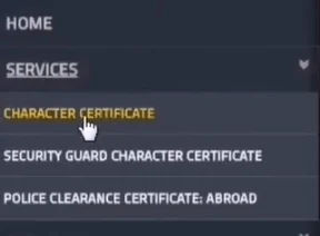 Services Police Clearance Certificate