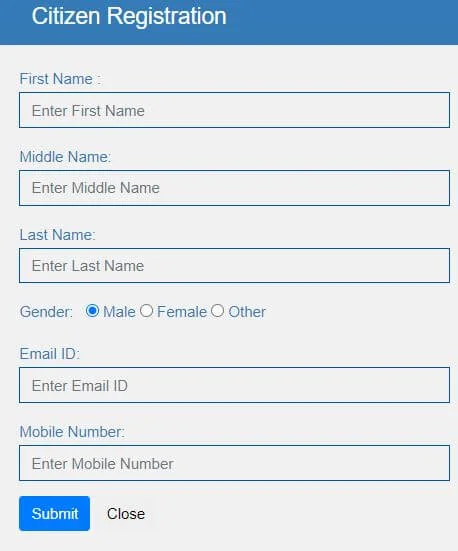 Citizen Registration : Gram Panchayat Gharpatti Panipatti Online