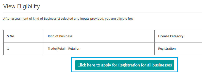 Click here to apply for Registration for all businesses