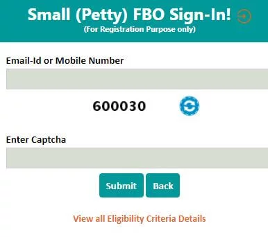 Small (Petty) FBO Sign-In! Food License