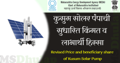 Revised Price and beneficiary share of Kusum Solar Pump