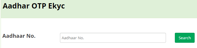 Aadhar OTP Ekyc