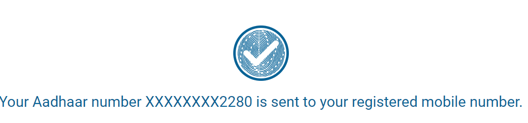 Your Aadhaar number XXXXXXXX2280 is sent to your registered mobile number