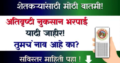 अतिवृष्टी नुकसान भरपाई लाभार्थी यादी - Ativrushti Nukasan Bharpai Labharthi Yadi