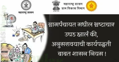 ग्रामपंचायत मधील भ्रष्टाचार उघड झालं की, अनुसरावयाची कार्यपद्धती बाबत शासन नियम: