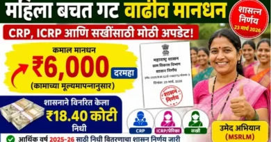 महिला बचत गट वाढीव मानधन Mahila Bachat Gat Vadhiv Mandhan