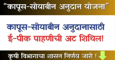Cotton Soybean Subsidy E-Peek Pahani Condition Abolished