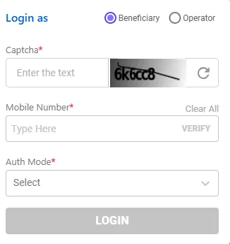 Ayushman card Beneficiary Login