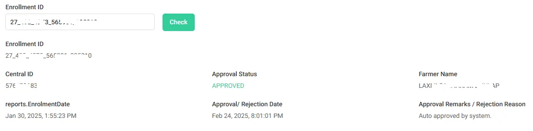 Agristack Farmer ID Status