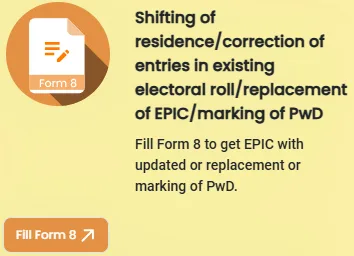 Voting Card Transfer - Shifting of residence