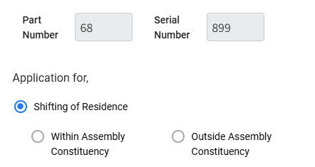 Shifting of Residence
