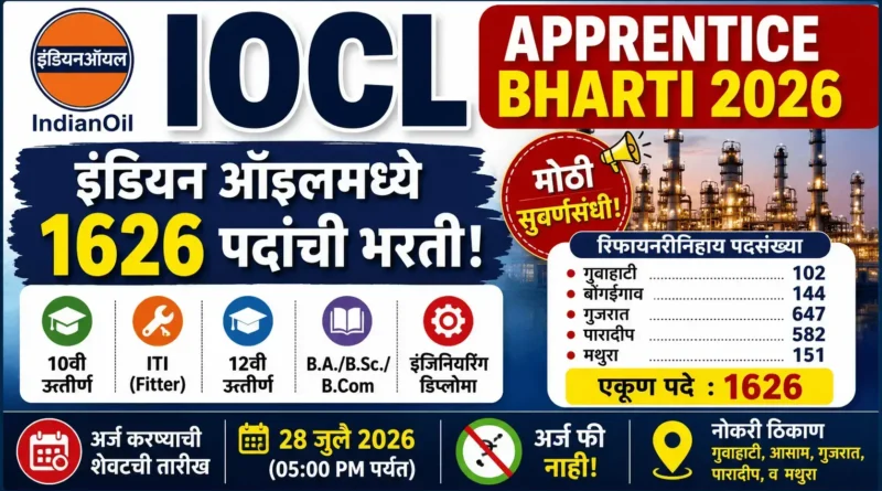 इंडियन ऑइल अप्रेंटिस भरती - IOCL Apprentice Bharti 2026
