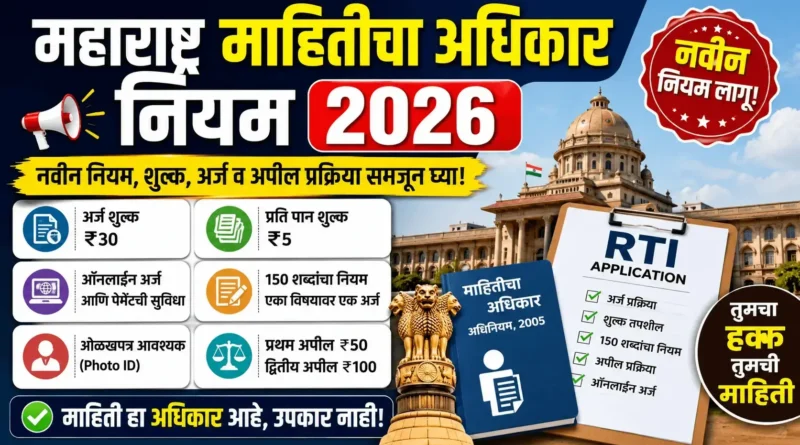 महाराष्ट्र माहितीचा अधिकार नियम 2026 - Maharashtra Mahiti Adhikar Niyam 2026