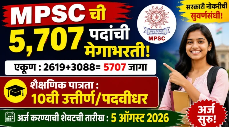 महाराष्ट्र लोकसेवा आयोग ‘गट-क’ भरती - MPSC Group C Bharti 2026
