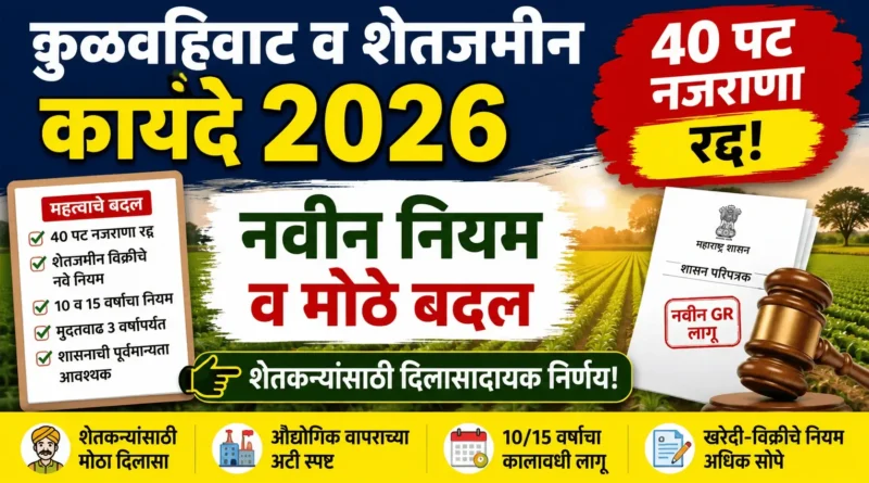 कुळवहिवाट व शेतजमीन कायदे 2026 - Kulvahivat Shetjamin Kayde 2026