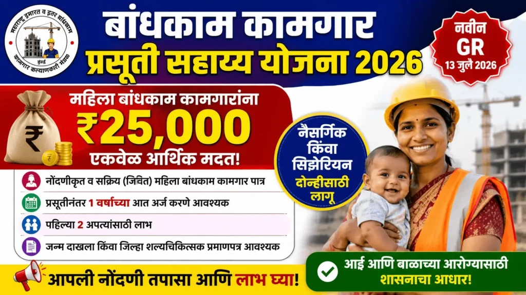 बांधकाम कामगार प्रसुती सहाय्य योजना 2026 - Bandhkam Kamgar Prasuti Sahayya Yojana 2026