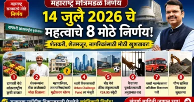 मंत्रिमंडळ निर्णय - Cabinet Decisions 14 July 2026