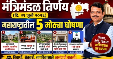 मंत्रिमंडळ निर्णय - Cabinet Decisions 21 July 2026