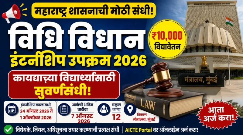 विधि विधान इंटर्नशिप उपक्रम 2026 - Legislative Internship Initiative 2026