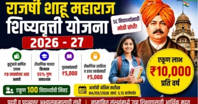 राजर्षी शाहू महाराज शिष्यवृत्ती योजना २०२६ – २७: पात्रता, लाभ आणि अर्ज प्रक्रिया! (Rajarshi Shahu Maharaj Scholarship 2026) राजर्षी शाहू महाराज शिष्यवृत्ती योजना २०२६