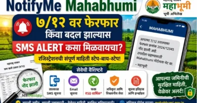 ७/१२ वर फेरफार किंवा बदल झाल्यास SMS Alert कसा मिळवायचा? रजिस्ट्रेशनची संपूर्ण माहिती! नोटिफाय-मी महाभूमी - NotifyMe Mahabhumi