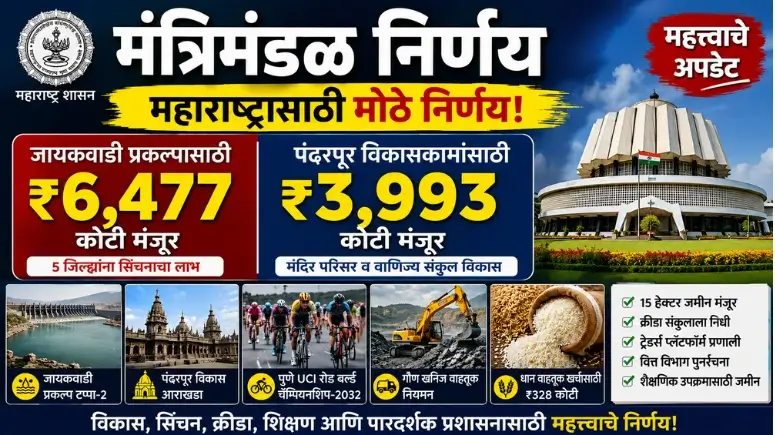 मंत्रिमंडळ निर्णय - Cabinet Decisions 18 August 2026