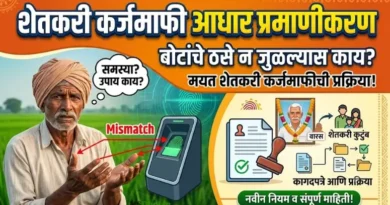 शेतकरी कर्जमाफी आधार प्रमाणीकरण: बोटांचे ठसे न जुळल्यास काय? व मयत शेतकरी कर्जमाफीची प्रक्रिया! शेतकरी कर्जमाफी आधार प्रमाणीकरण - Shetkari Karjmafi Aadhar Pramanikaran