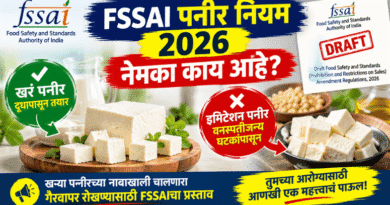 पनीर खरेदी करणाऱ्यांसाठी महत्त्वाची बातमी! FSSAI चा नवा नियम! FSSAI Paneer Rule 2026 : एफएसएसएआय पनीर नियम २०२६