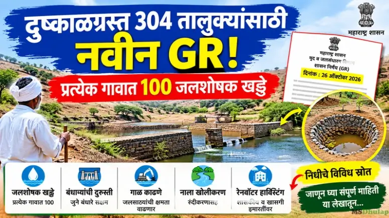 दुष्काळग्रस्त तालुक्यांमध्ये जलसंधारण कामे Dushkalgrast Taluke Jalsandharan Kame 2026