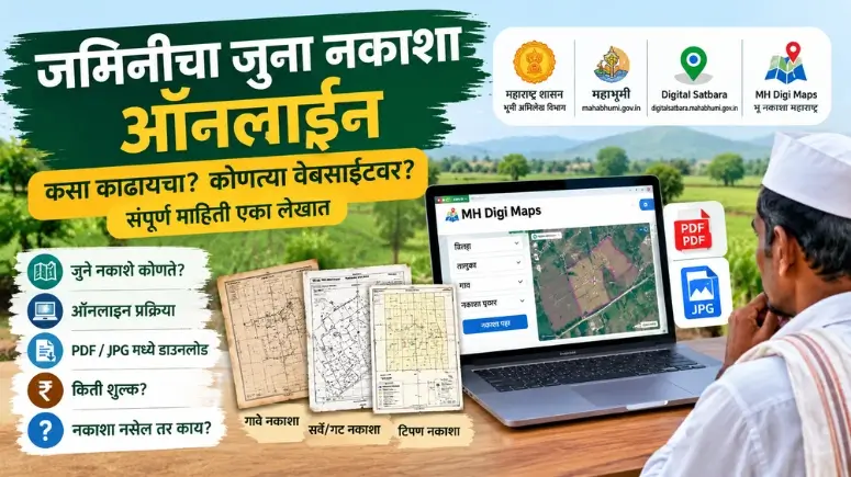 जमिनीचा जुना नकाशा ऑनलाइन डाउनलोड करण्याची प्रोसेस - Jaminicha Juna Nakasha Online